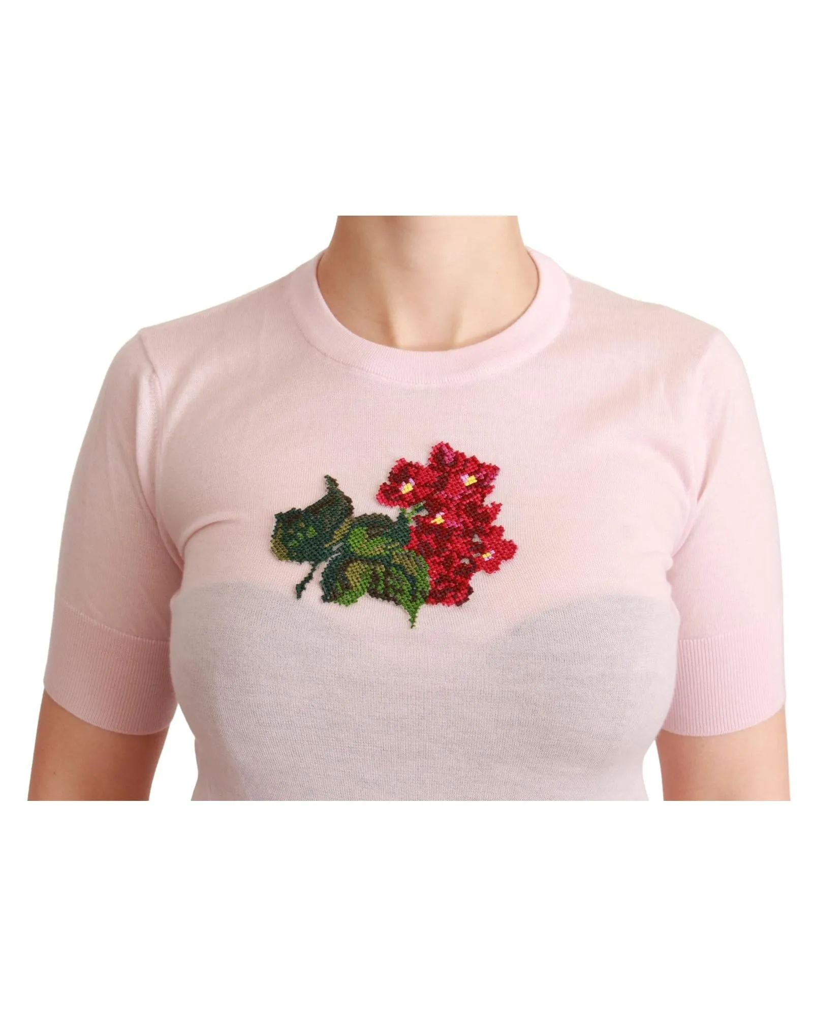 Dolce & Gabbana Floral Embroidered Silk Top
