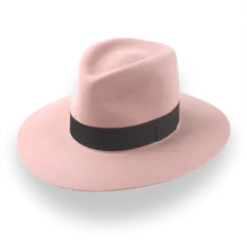 Dusty Pink Wide Brim Fedora Hat in Premium Fur Felt | The Enigma