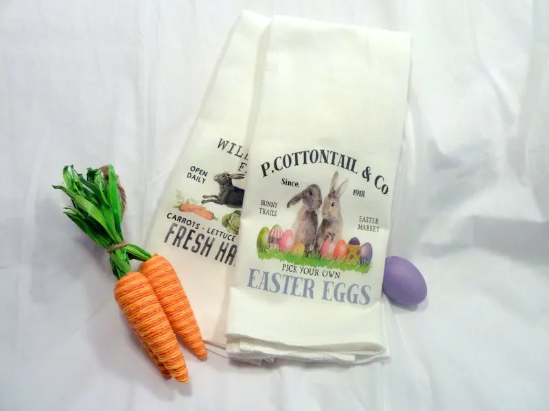 Easter Towel, Bunny Towel, Tea Towels, Flour Sack Towel