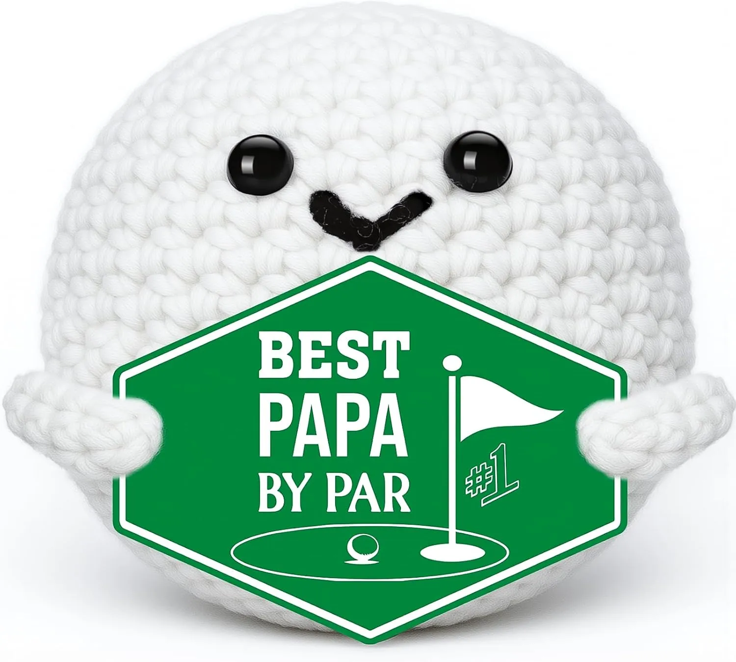 Family Fathers Birthday Golf - Funny Father's Day Christmas Birthday Handmade Knitted Crochet Golf Ball