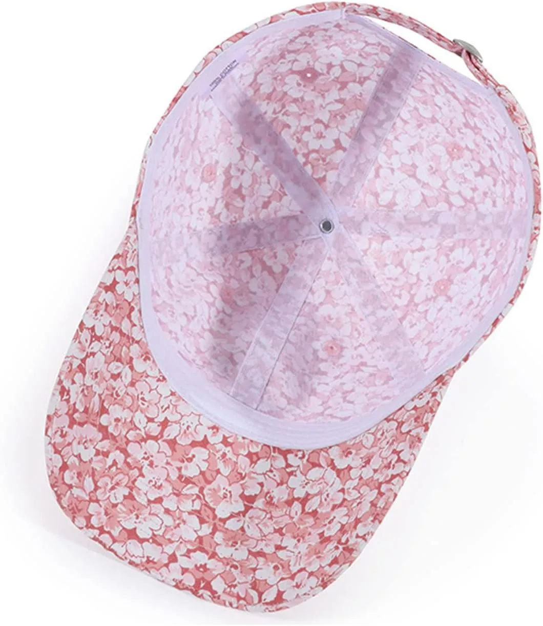 Floral Baseball Cap Cotton Dad Hat Adjustable Print Ball Cap for Women
