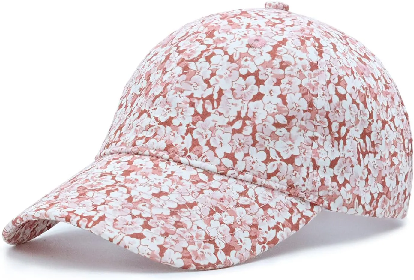Floral Baseball Cap Cotton Dad Hat Adjustable Print Ball Cap for Women