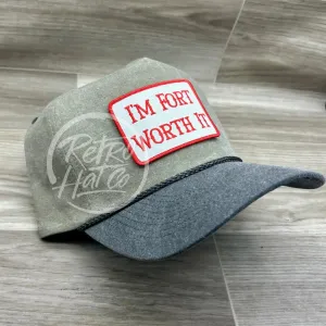 Fort Worth It Patch on Stonewashed Sand/Charcoal Retro Rope Hat