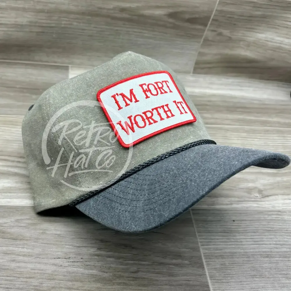 Fort Worth It Patch on Stonewashed Sand/Charcoal Retro Rope Hat