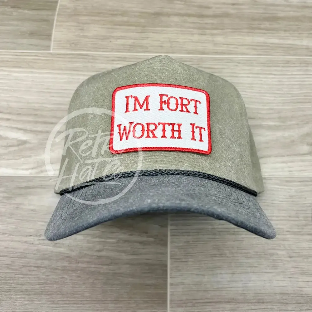 Fort Worth It Patch on Stonewashed Sand/Charcoal Retro Rope Hat