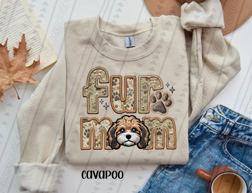Fur Mom Cavapoo Sweatshirt  - Natural Stone