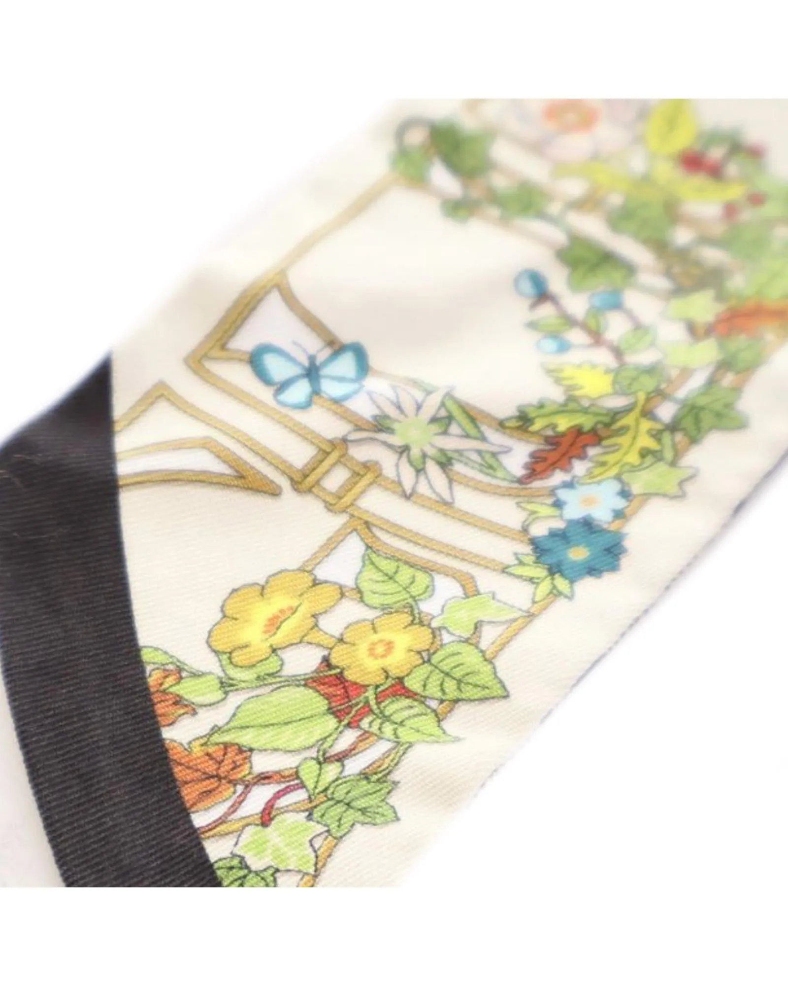 GG and Floral Silk Twilly Scarf