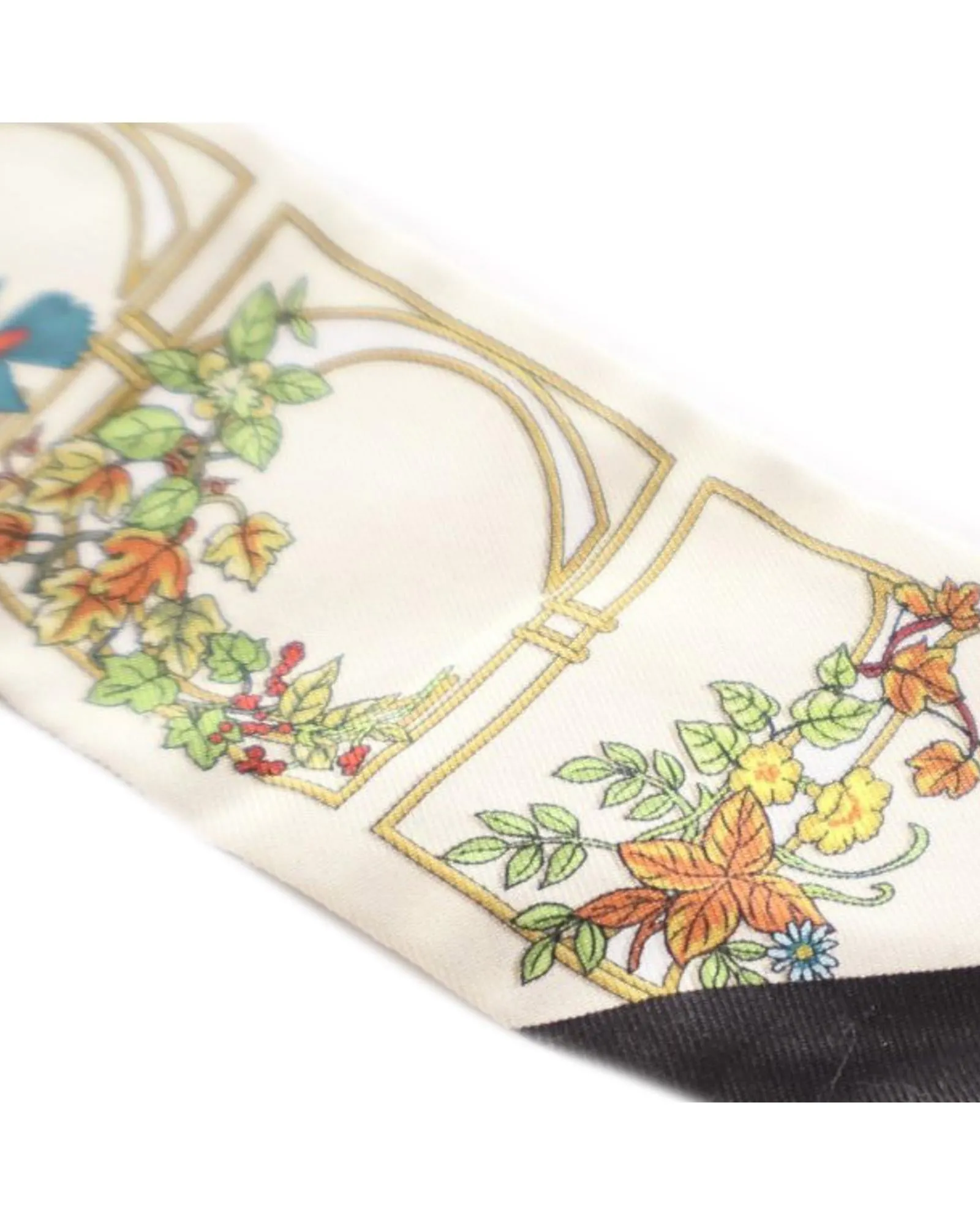 GG and Floral Silk Twilly Scarf