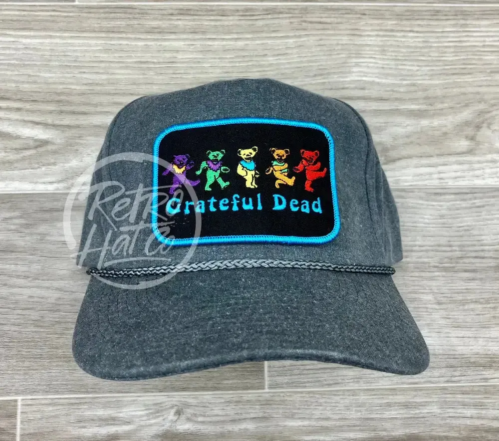 Grateful Dead 5 Bears on Stonewashed Coal Retro Rope Hat