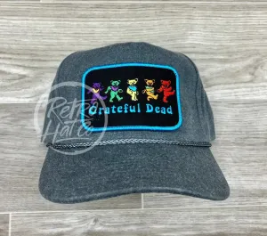Grateful Dead 5 Bears on Stonewashed Coal Retro Rope Hat
