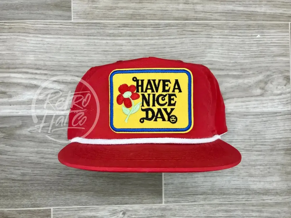 Have a Nice Day on Retro Poly Rope Hat