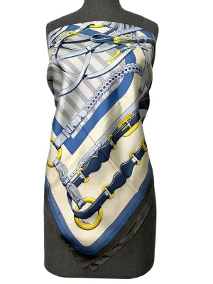 HERMES COACHING FOREVER Silk Scarf 90