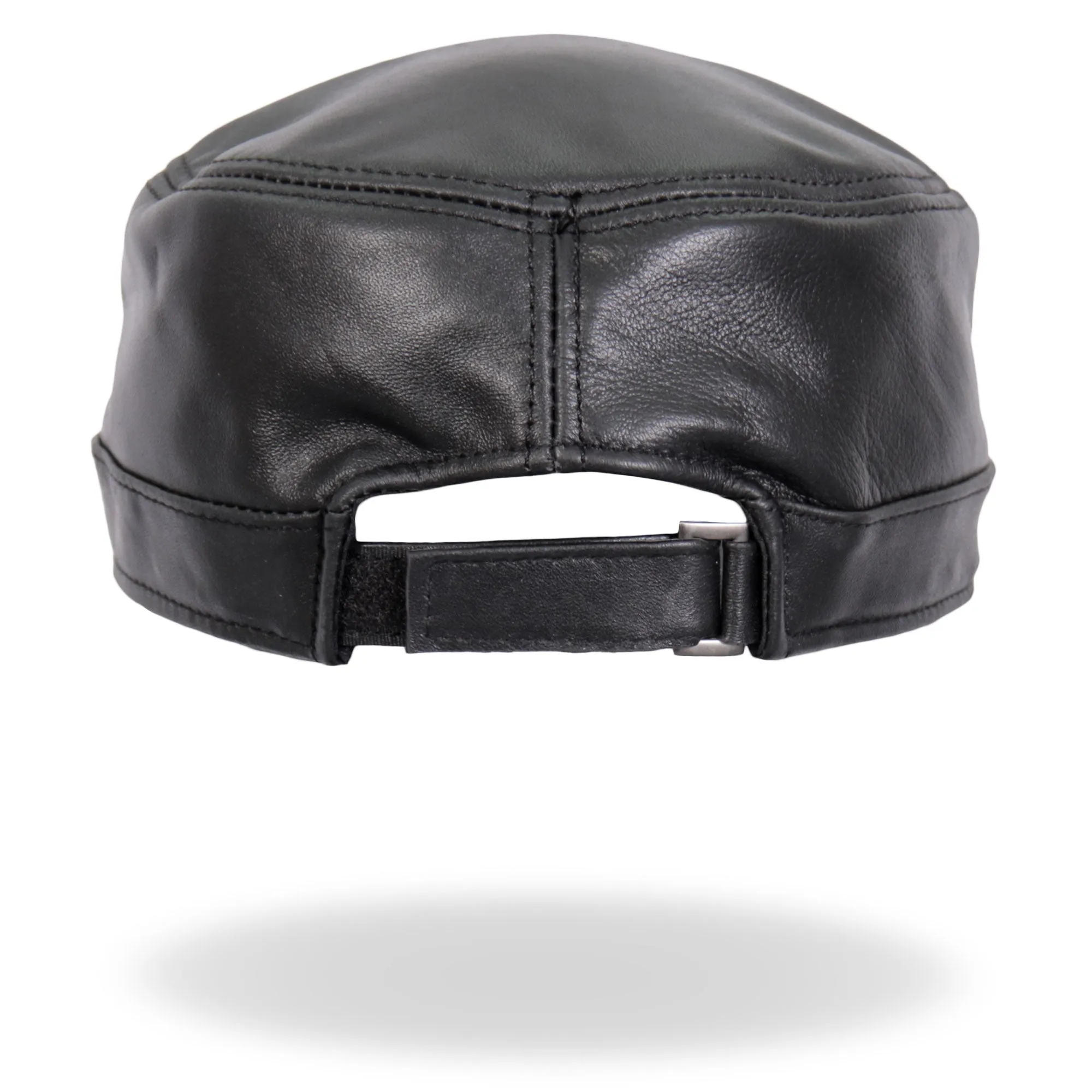 Hot Leathers LHA2007 Black Leather Cadet Cap