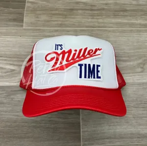 IMT Beer Patch on Red/White Meshback Trucker Hat