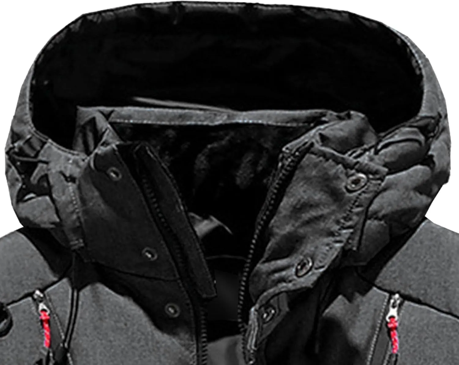 JEsilunmaMY Men's Thicken Outdoor Winter Puffer Jacket Warm Parka Padded Jacket With Fur Hood Windproof Puffy Snow Ski Coat
