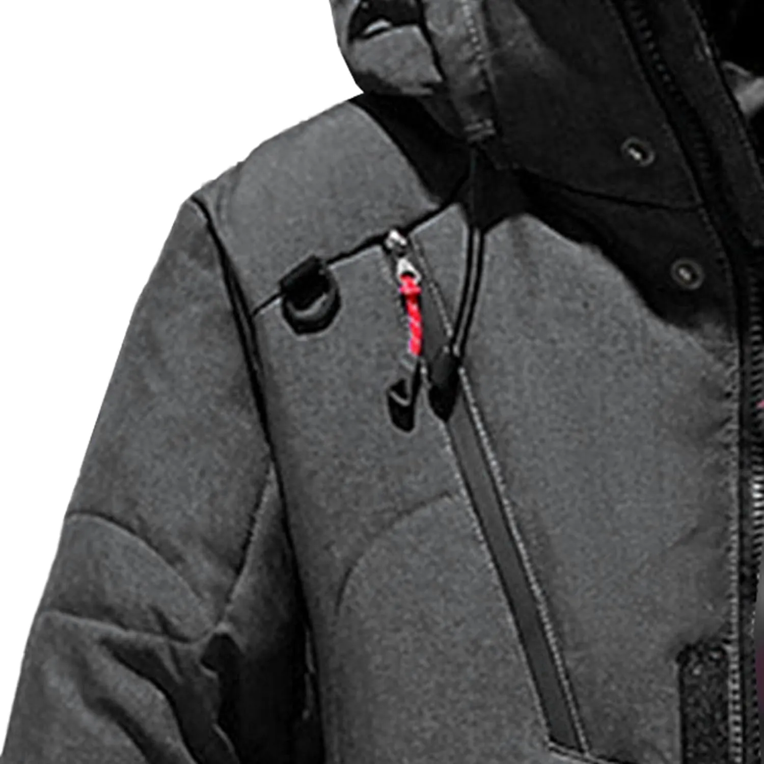 JEsilunmaMY Men's Thicken Outdoor Winter Puffer Jacket Warm Parka Padded Jacket With Fur Hood Windproof Puffy Snow Ski Coat