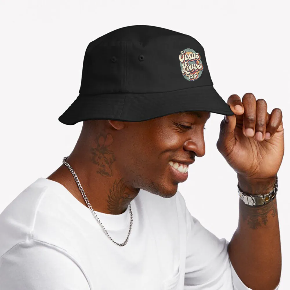 Jesus Loves Me Vintage God Christian Believers Lover Bucket Hat