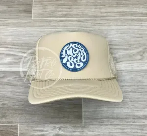 Kiss My Ass Patch on Beige Meshback Trucker Hat