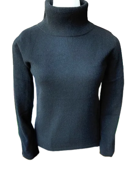 Ladies Cashmere Sweater: Turtleneck Black