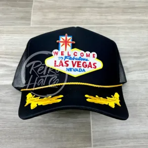 Las Vegas on Black Meshback Trucker Hat w/Scrambled Eggs