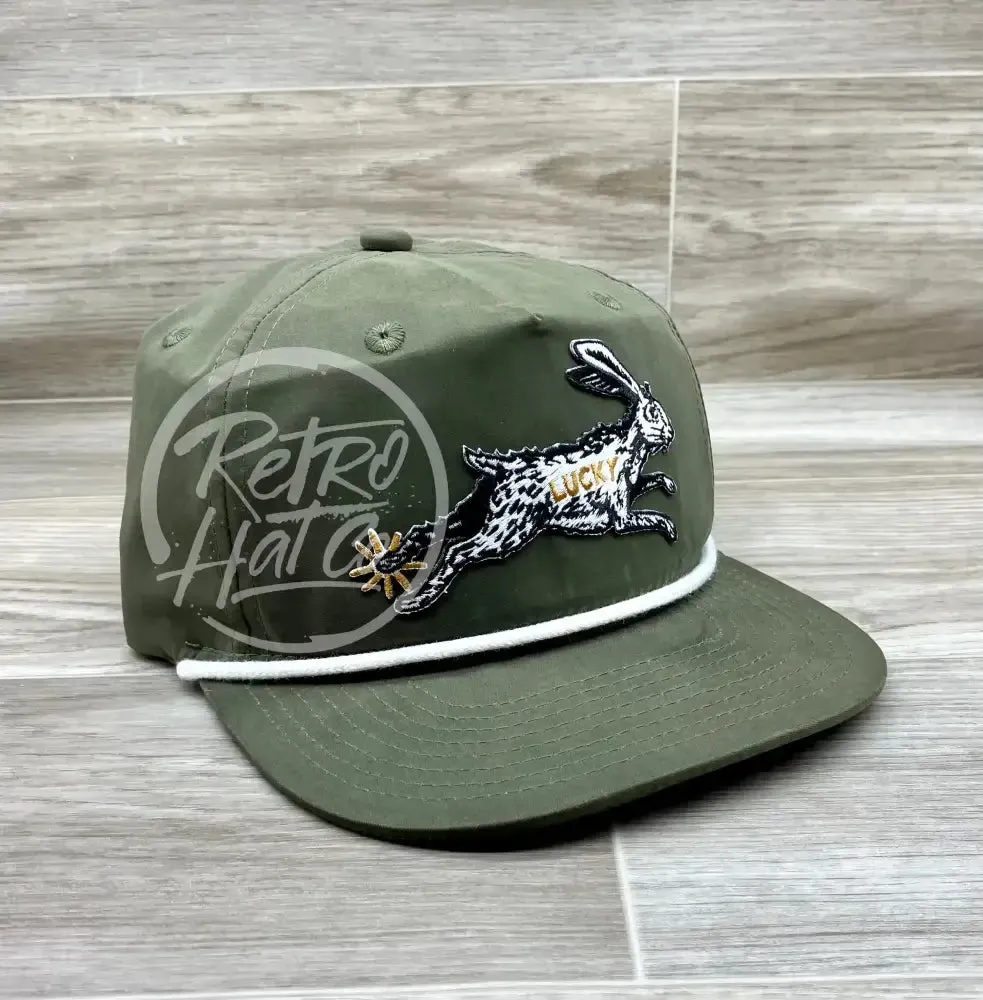 Lucky Rabbit on Retro Rope Hat