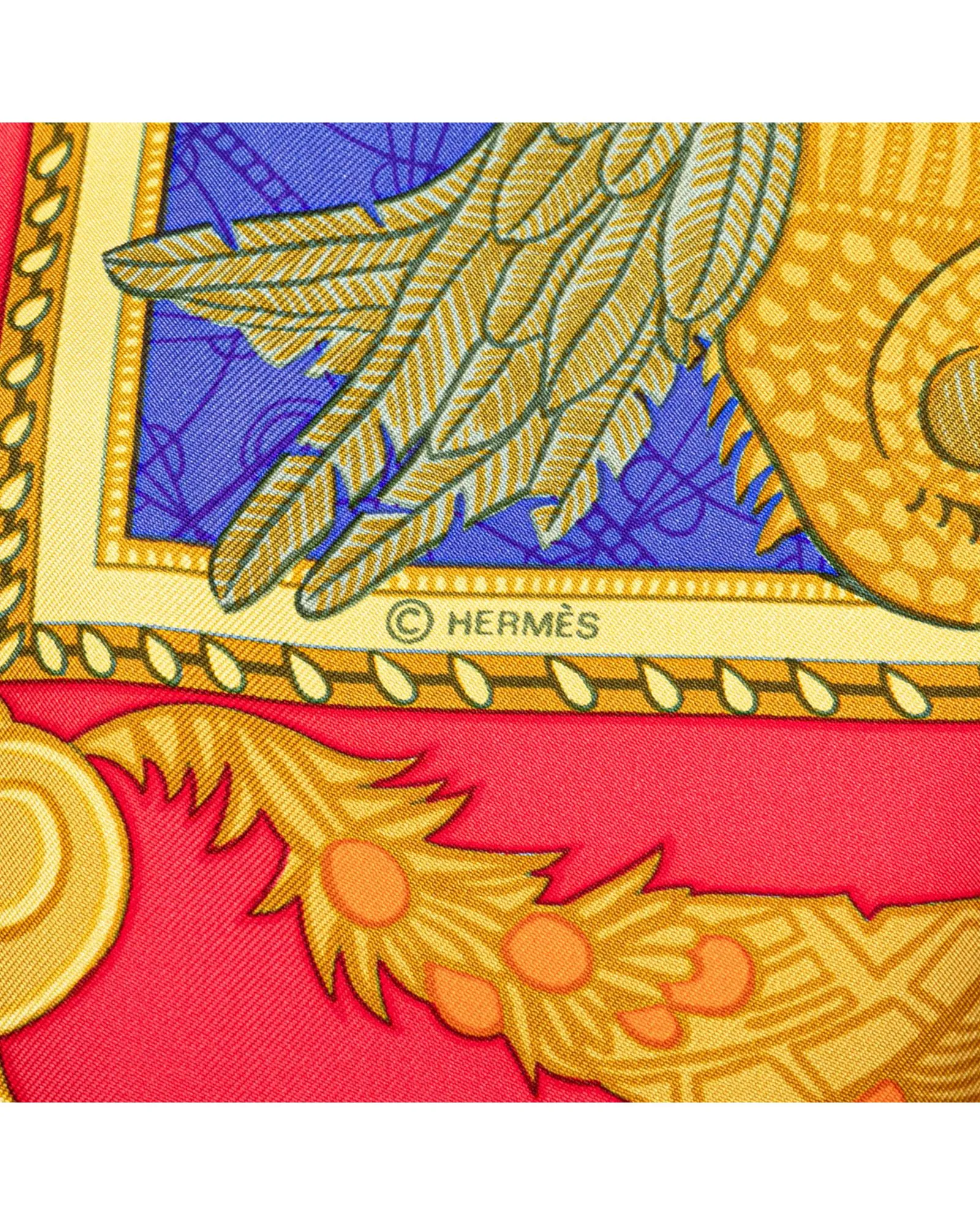 Luxurious Silk Scarf with Venetian Print