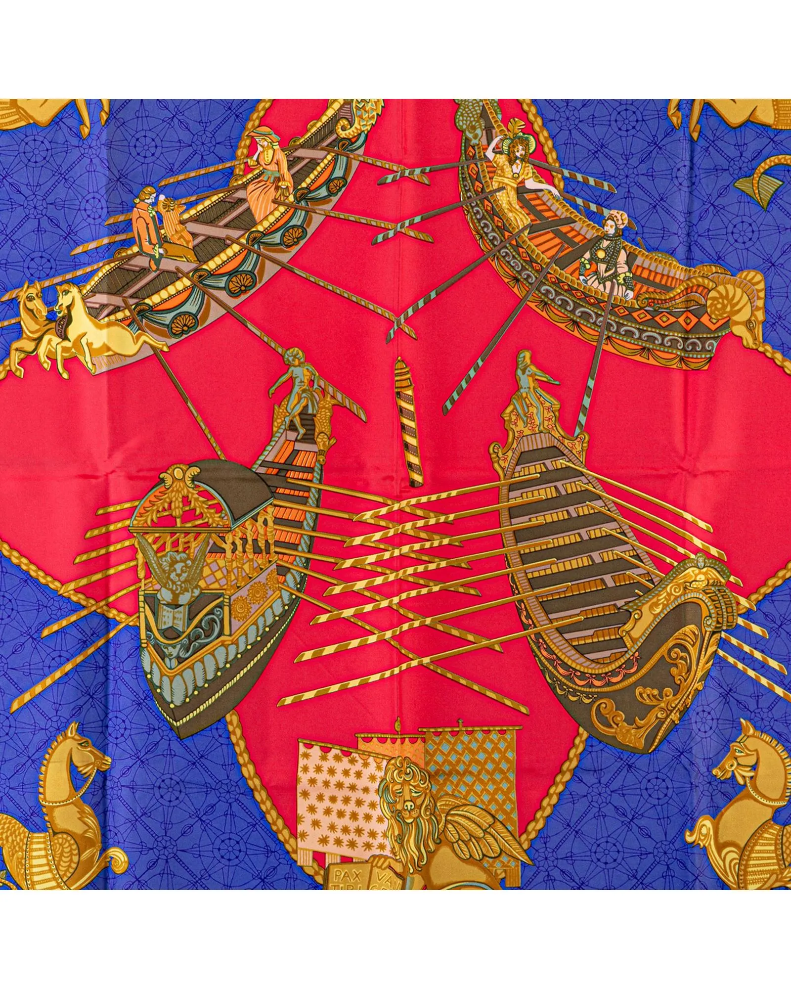 Luxurious Silk Scarf with Venetian Print