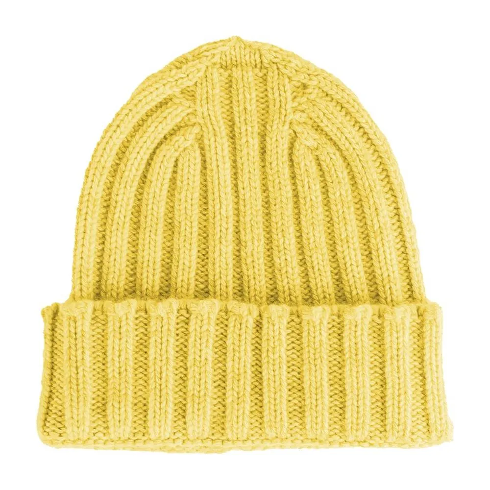 Made in Italy Yellow Cashmere Hats & Cap