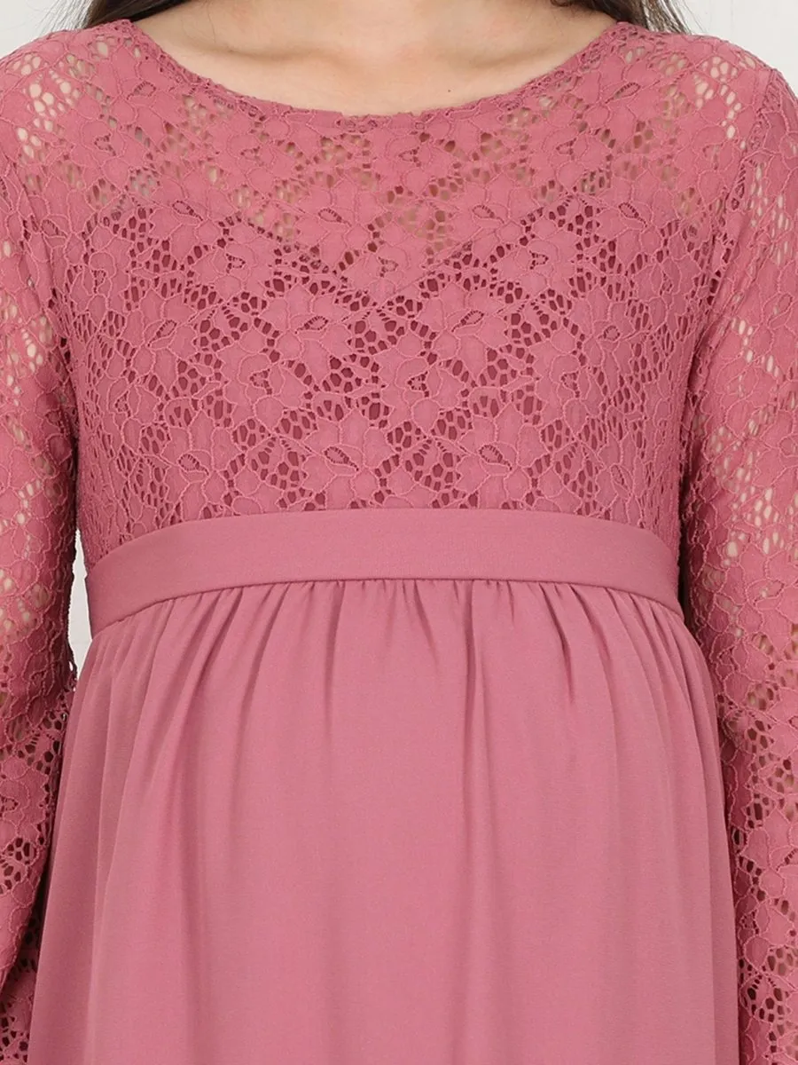 Mauve Lace Maternity Dress