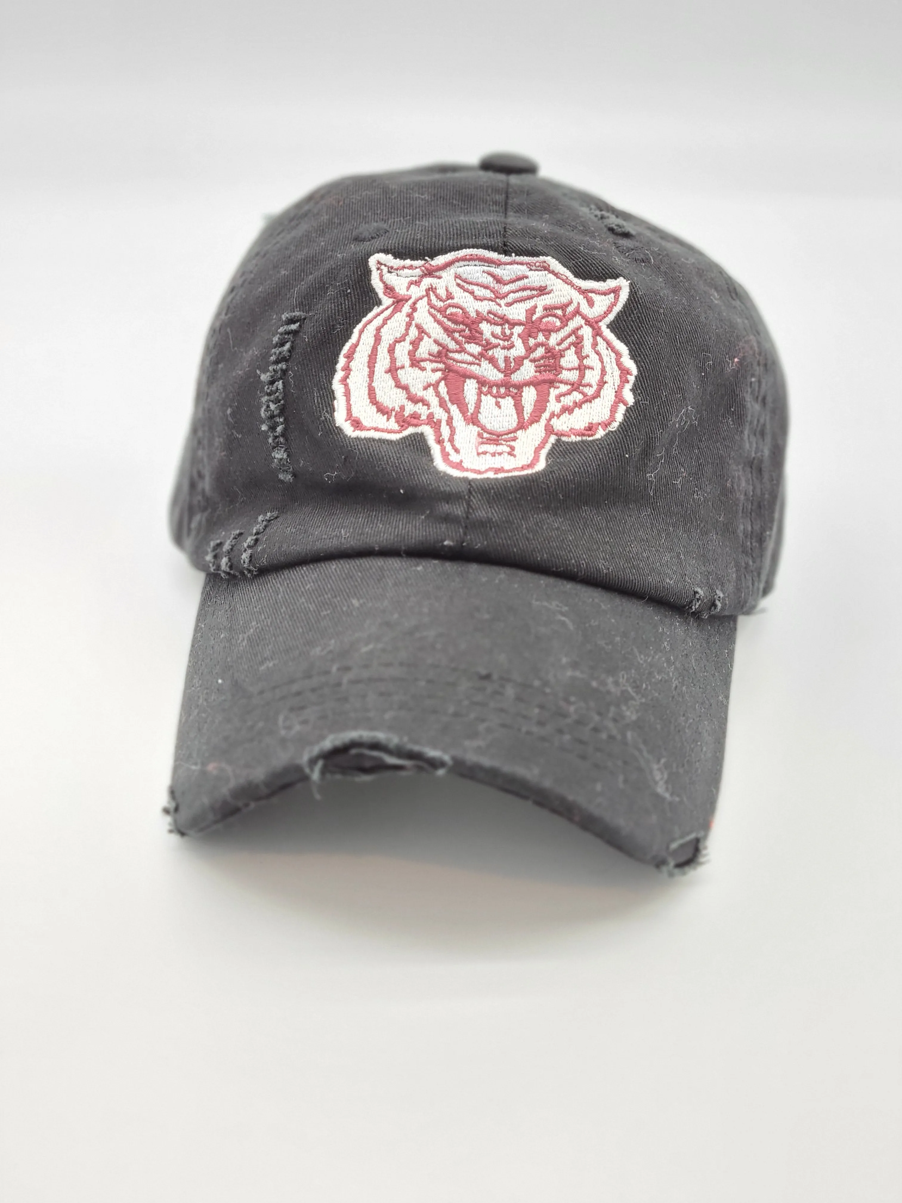 Morehouse Embroidered Tiger Distressed Dad Hat