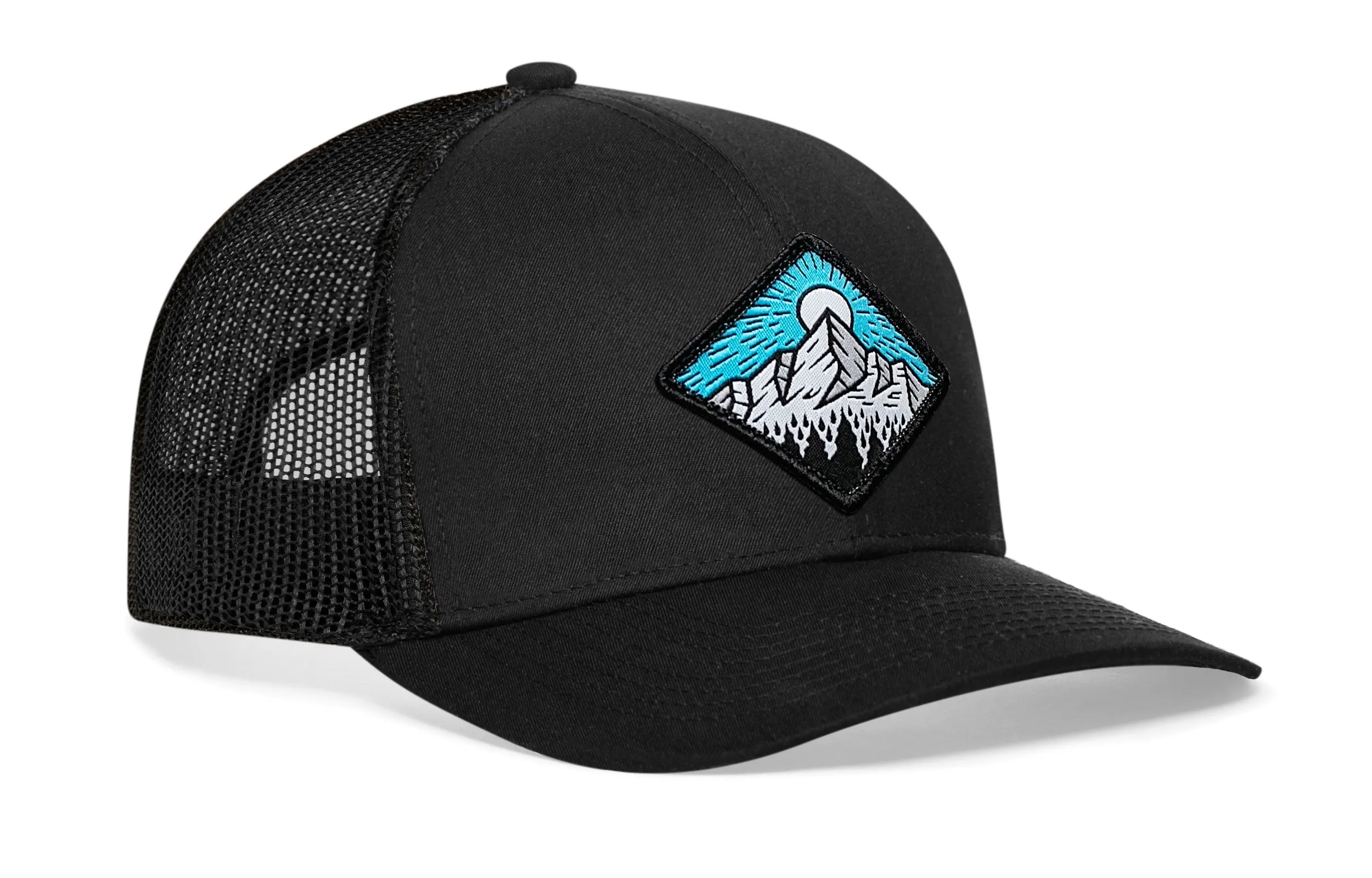 Mountains and Trees Trucker Hat  |  Black Outdoors Snapback