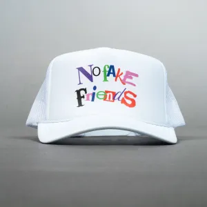 No Fake Friends Trucker Hat - White