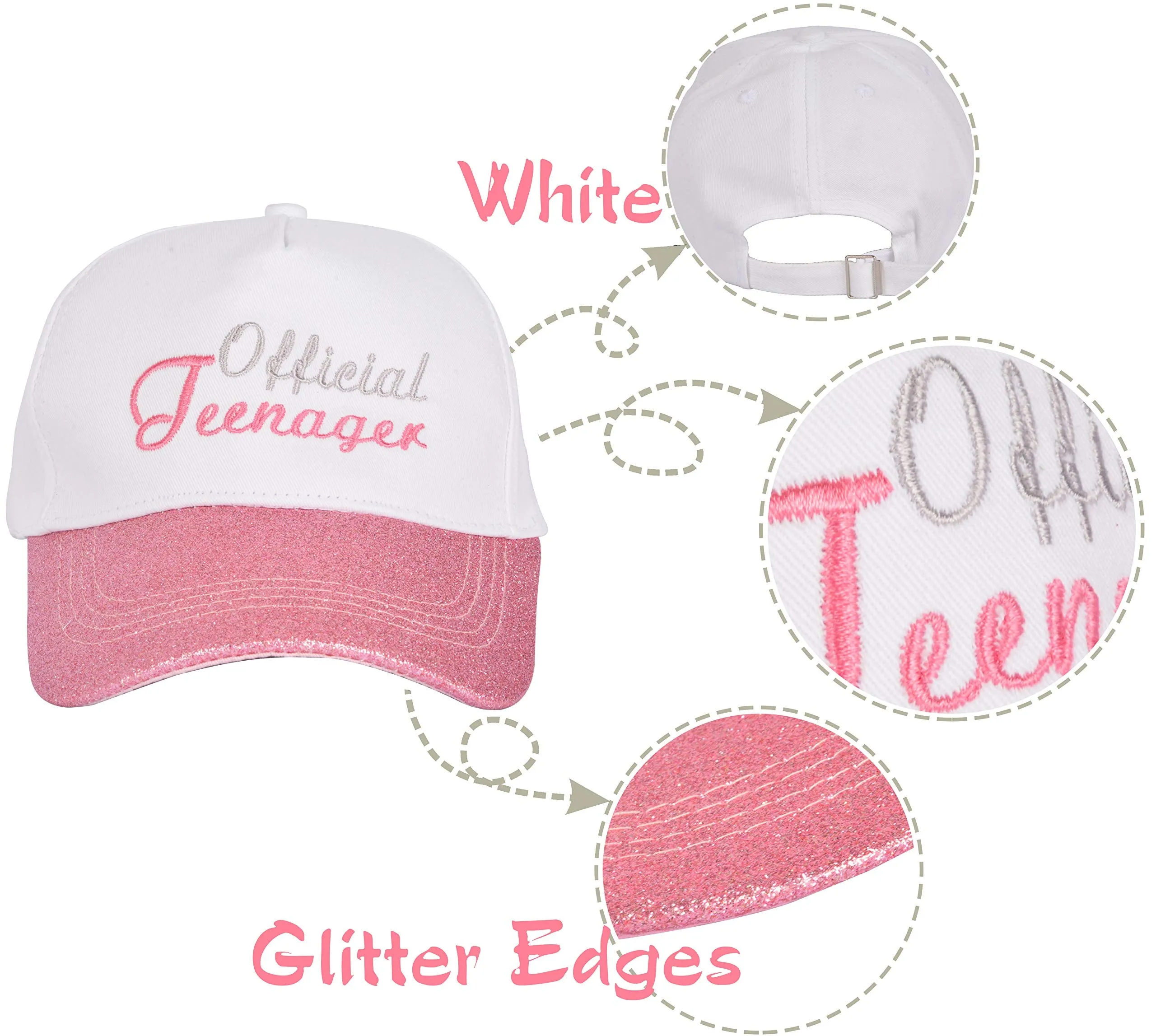 OFFICIAL TEENAGER and Hat, Baseball Cap Pink, OFFICIAL TEENAGER Sash Birthday, Novelty