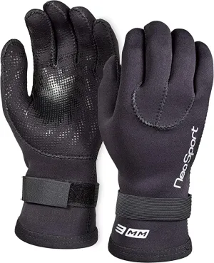 Open Box NeoSport 3mm Five Finger Scuba Diving Gloves - Large