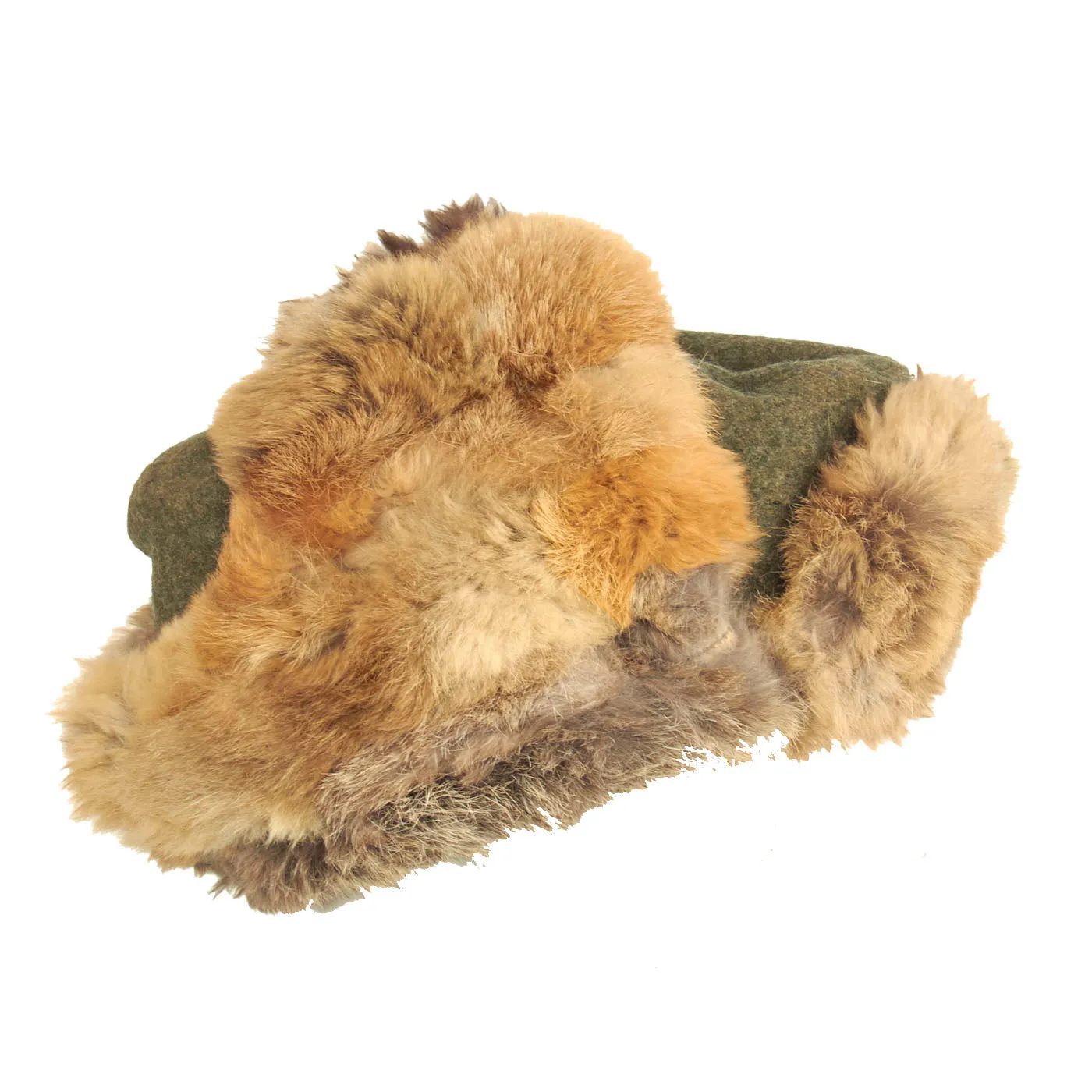 Original German WWII Eastern Front 56cm Rabbit Fur Pelzmütze Winter Hat - dated 1943