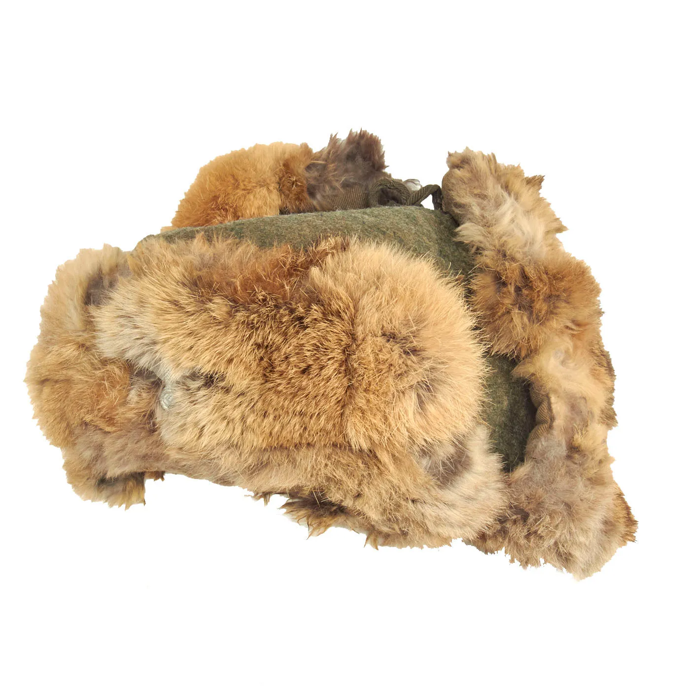 Original German WWII Eastern Front 56cm Rabbit Fur Pelzmütze Winter Hat - dated 1943