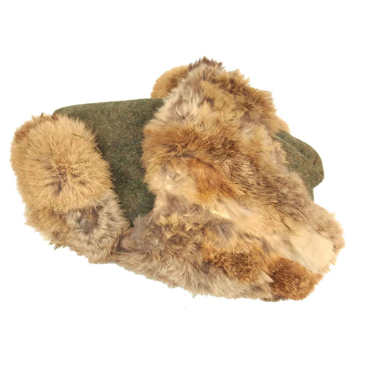 Original German WWII Eastern Front 56cm Rabbit Fur Pelzmütze Winter Hat - dated 1943