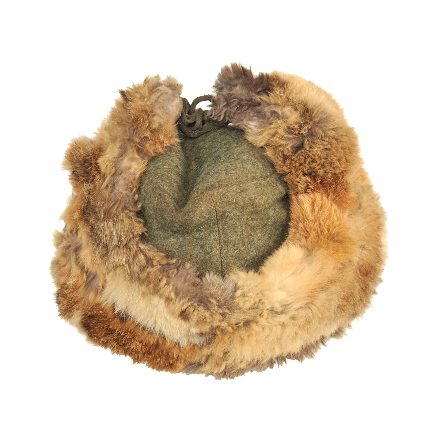 Original German WWII Eastern Front 56cm Rabbit Fur Pelzmütze Winter Hat - dated 1943