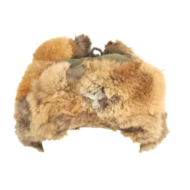 Original German WWII Eastern Front 56cm Rabbit Fur Pelzmütze Winter Hat - dated 1943