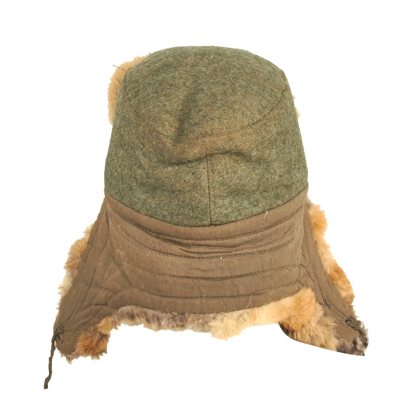 Original German WWII Eastern Front 56cm Rabbit Fur Pelzmütze Winter Hat - dated 1943