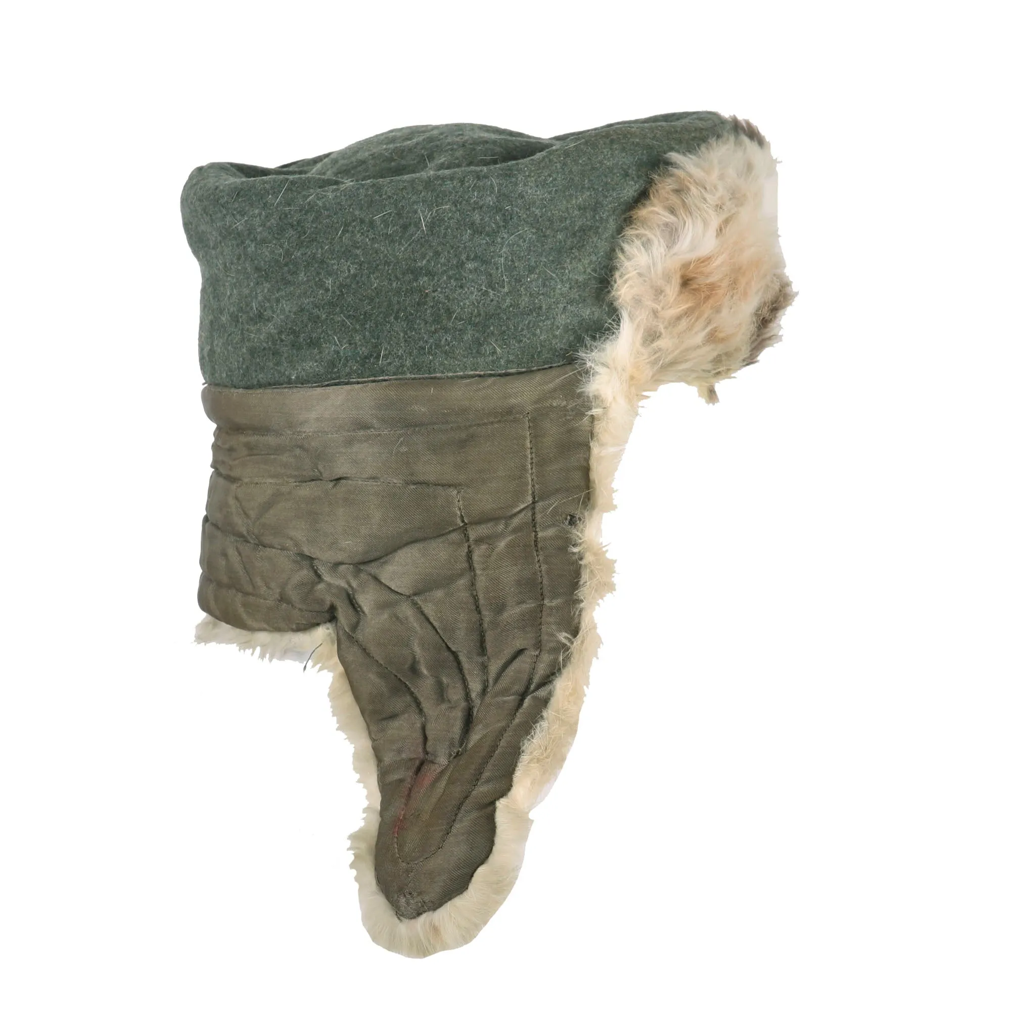 Original German WWII Eastern Front Heer Army Rabbit Fur Pelzmütze Winter Hat