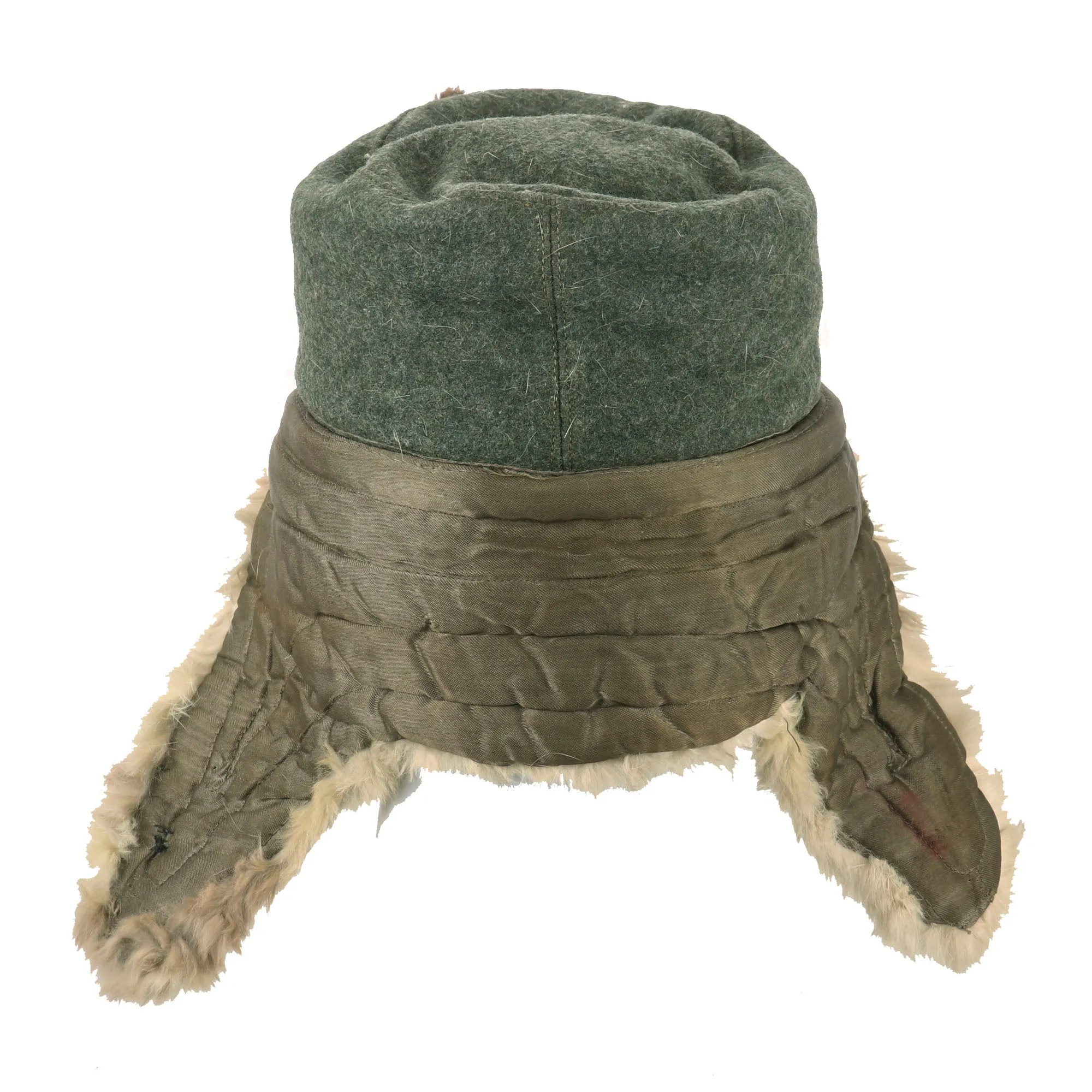 Original German WWII Eastern Front Heer Army Rabbit Fur Pelzmütze Winter Hat