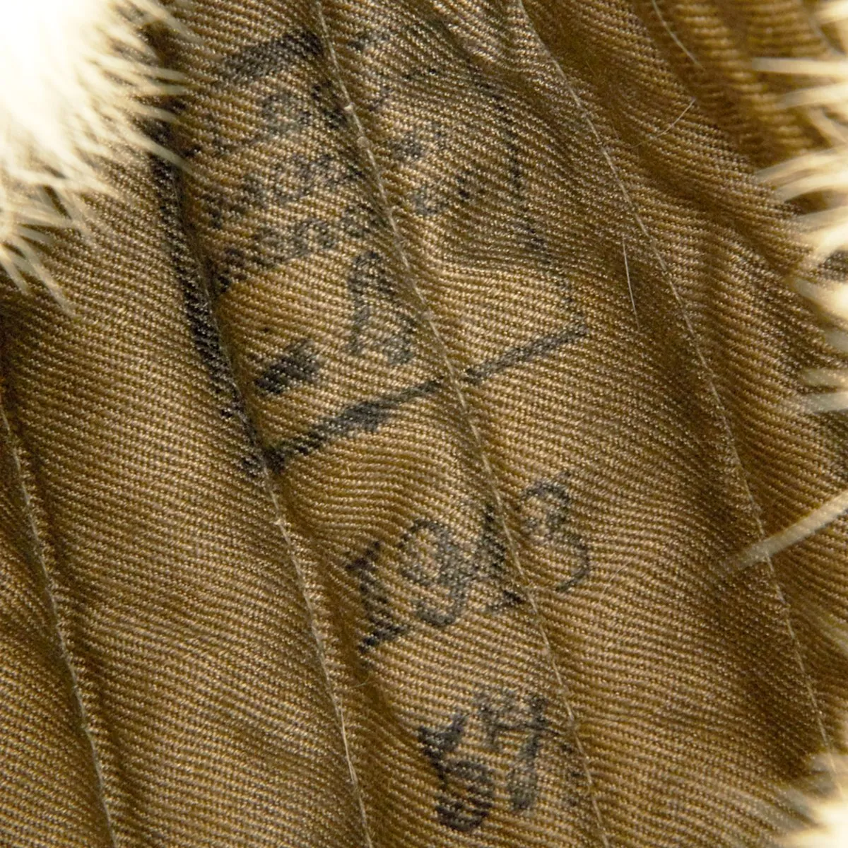 Original German WWII Eastern Front White Rabbit Fur Winter Hat - Dated 1943