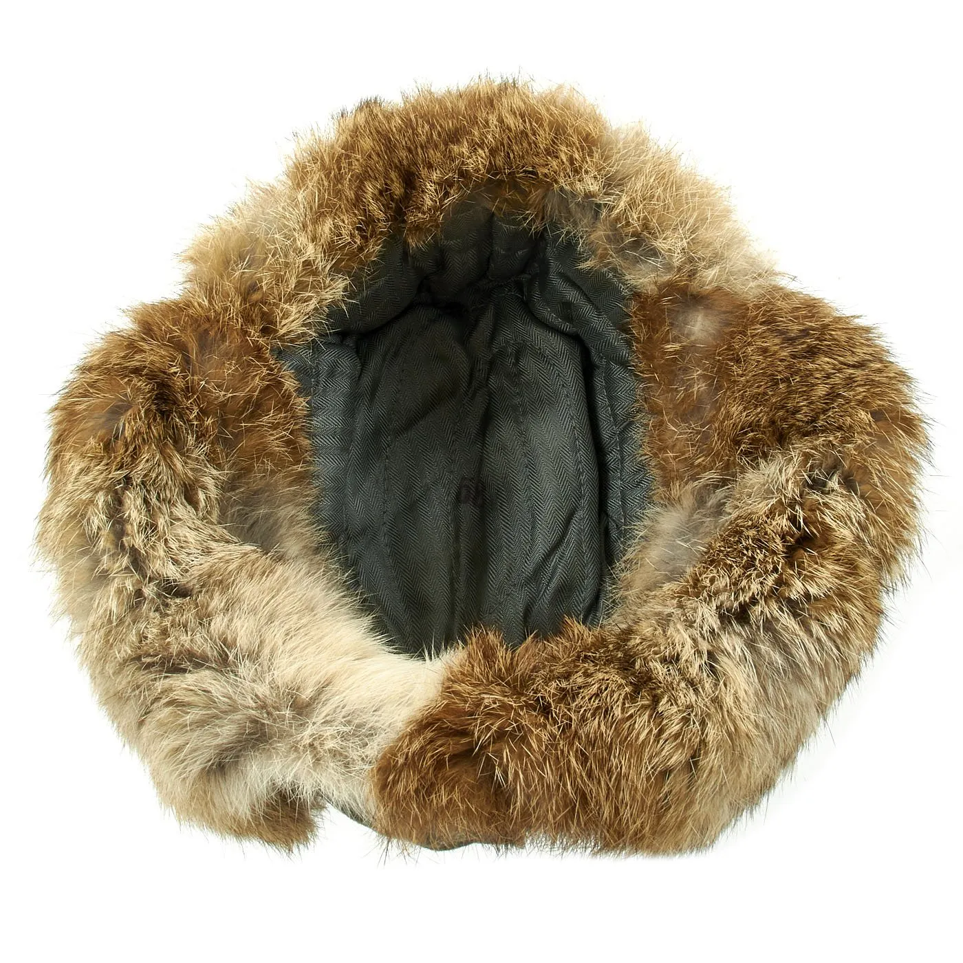 Original German WWII Eastern Front White Rabbit Fur Winter Hat - size 58