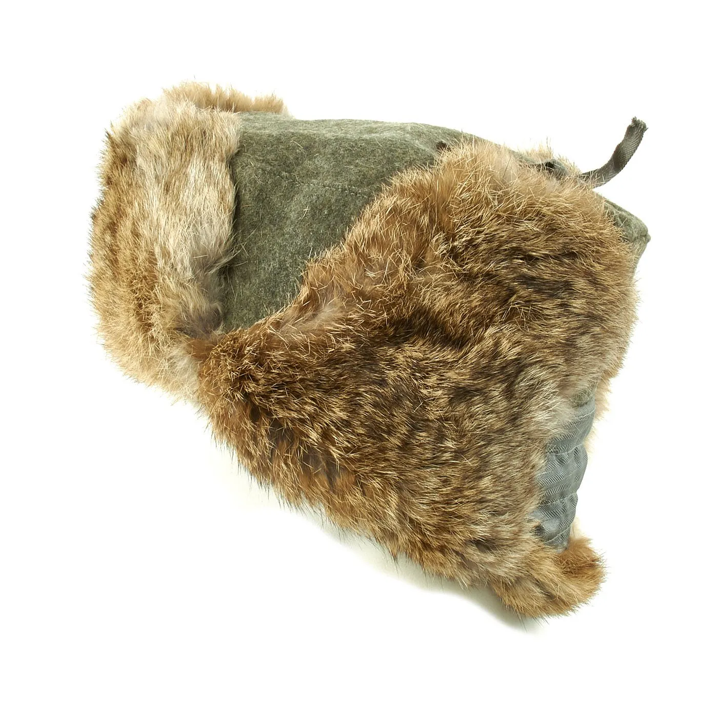 Original German WWII Eastern Front White Rabbit Fur Winter Hat - size 58
