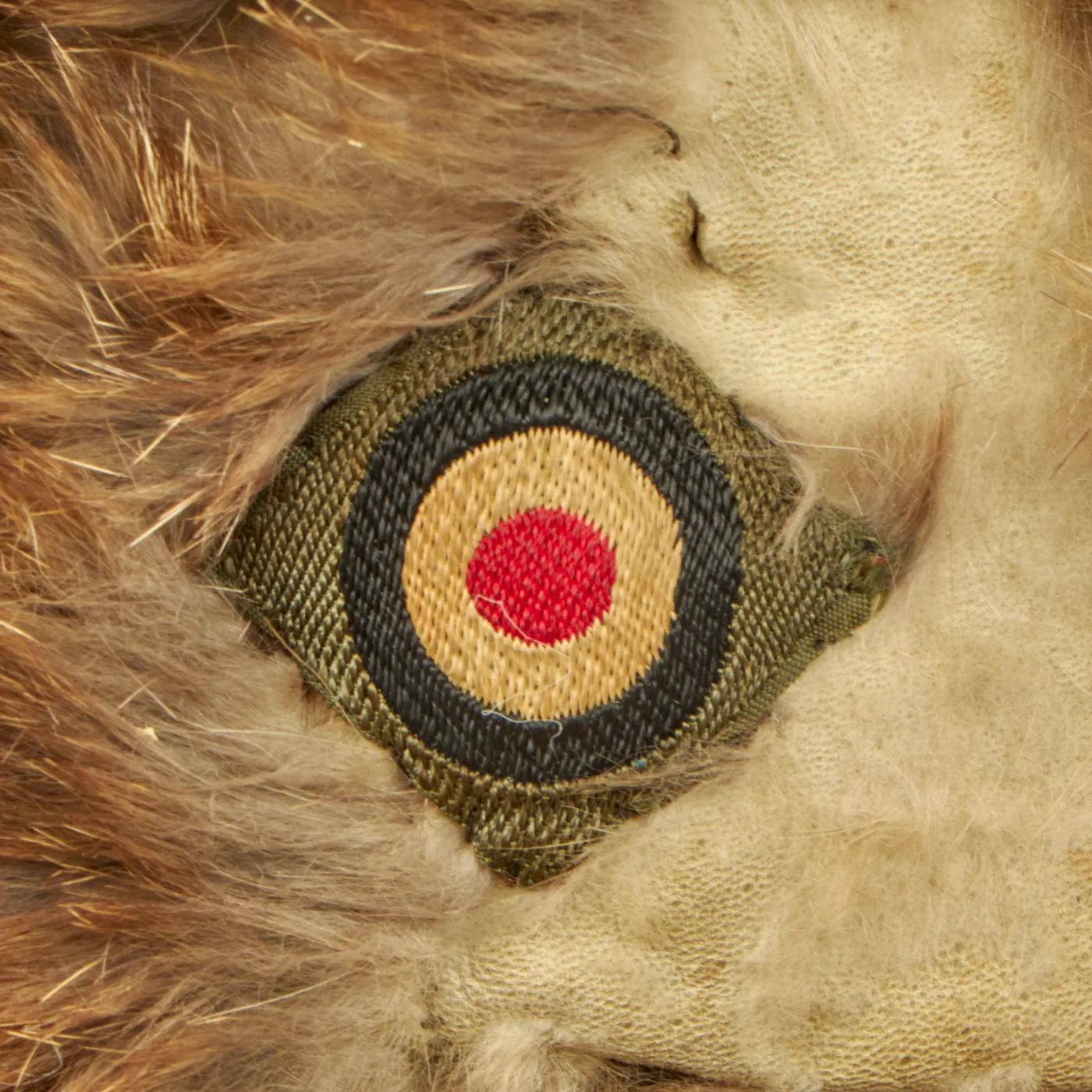 Original German WWII Eastern Front White Rabbit Fur Winter Hat with Maker Markings - Winterfellmütze size 55