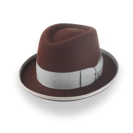 Oxblood Teardrop Crown Homburg Hat in Fur Felt | The Marathon