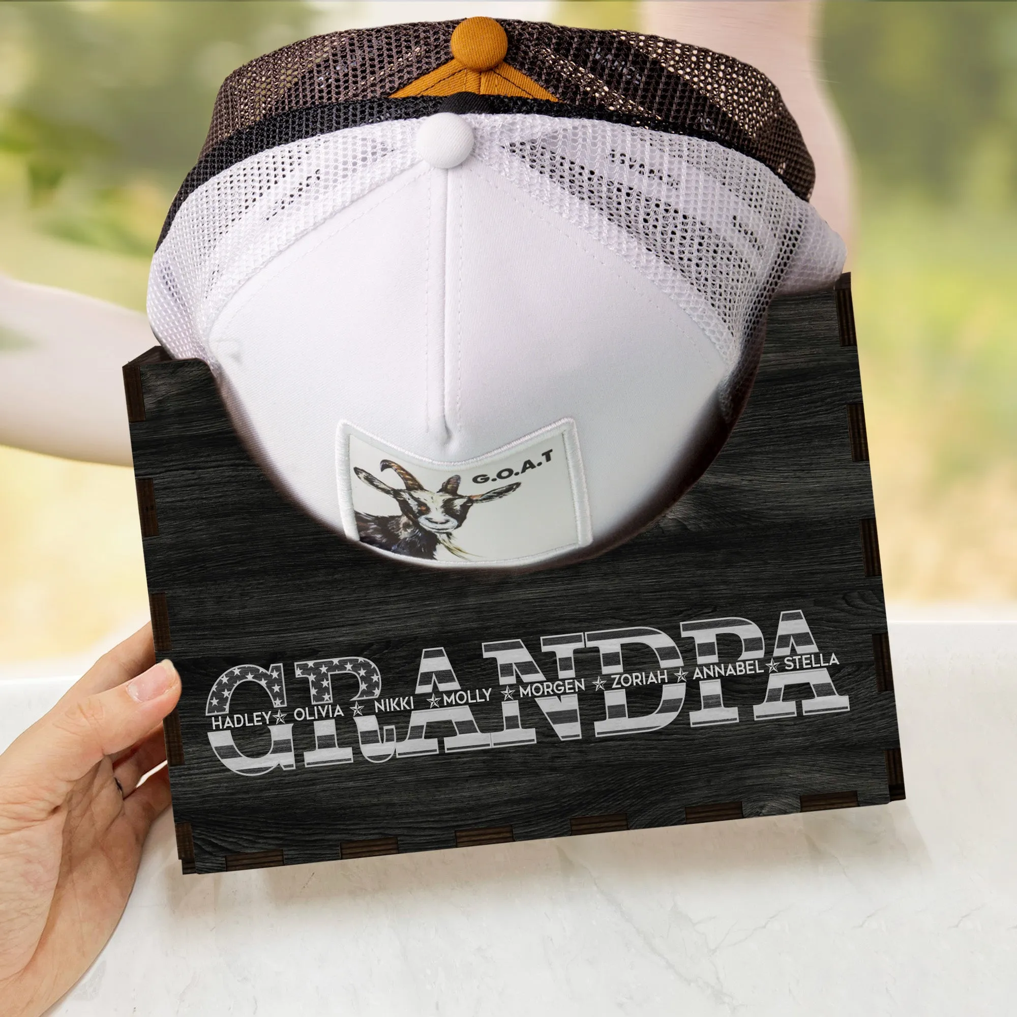 Personalized Wooden Hat Holder, Personalized Cap Holder, Custom Hat Holder, Hat Rack, Hat Storage Box, Fathers Day Gift HH03