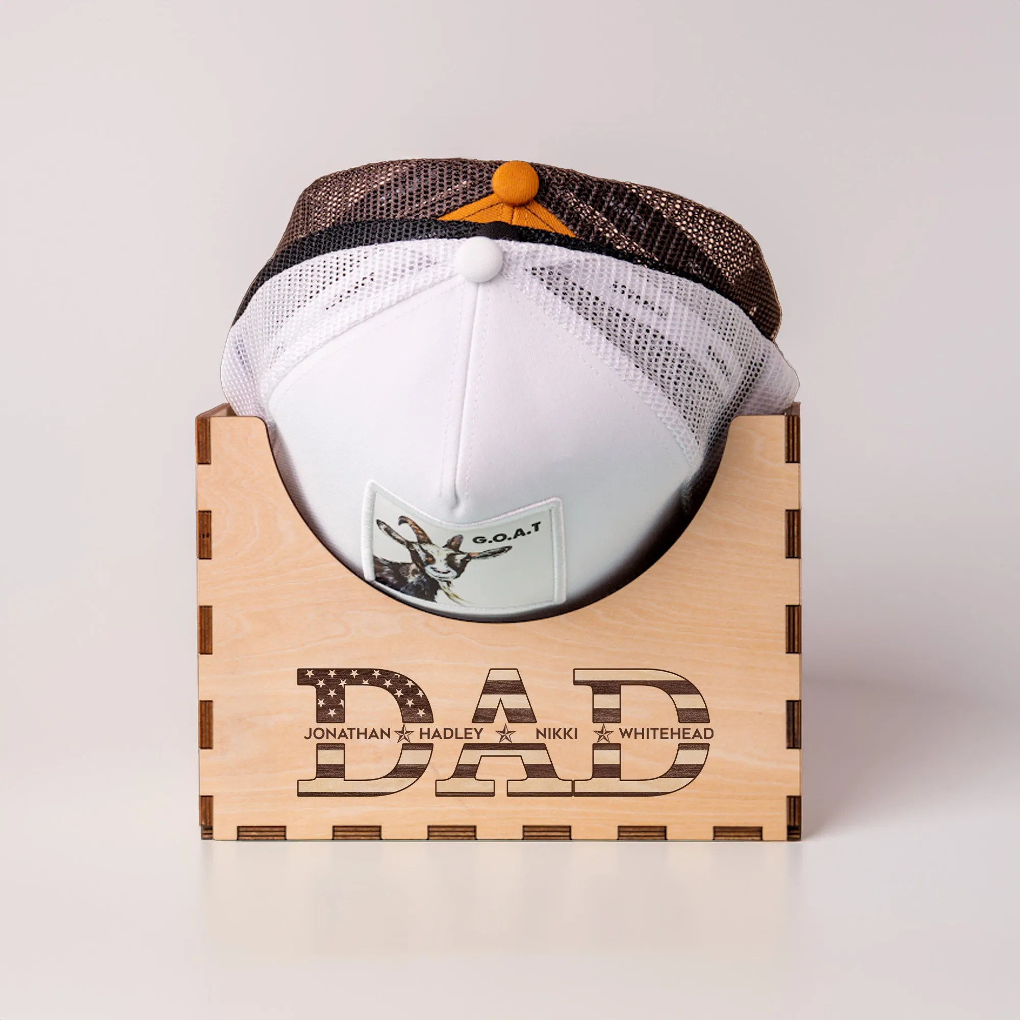 Personalized Wooden Hat Holder, Personalized Cap Holder, Custom Hat Holder, Hat Rack, Hat Storage Box, Fathers Day Gift HH03