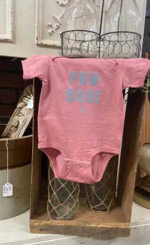 Pink PNW Babe Onesie